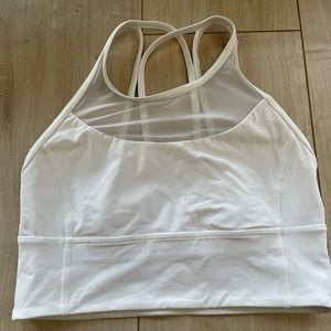 White Lululemon longline bra with mesh